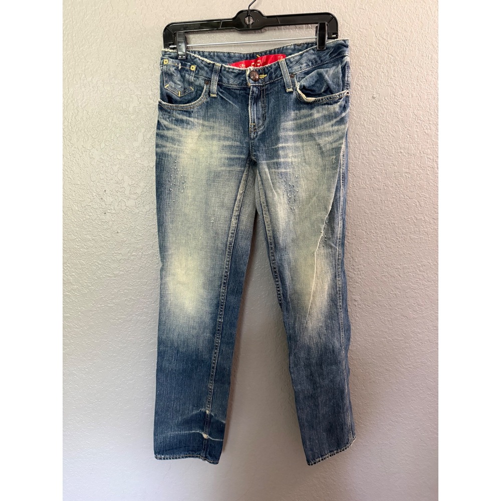 Cycle Japanese Denim‎ Jeans 28 MEDIUM Wash Distressed Straight Leg Low Rise